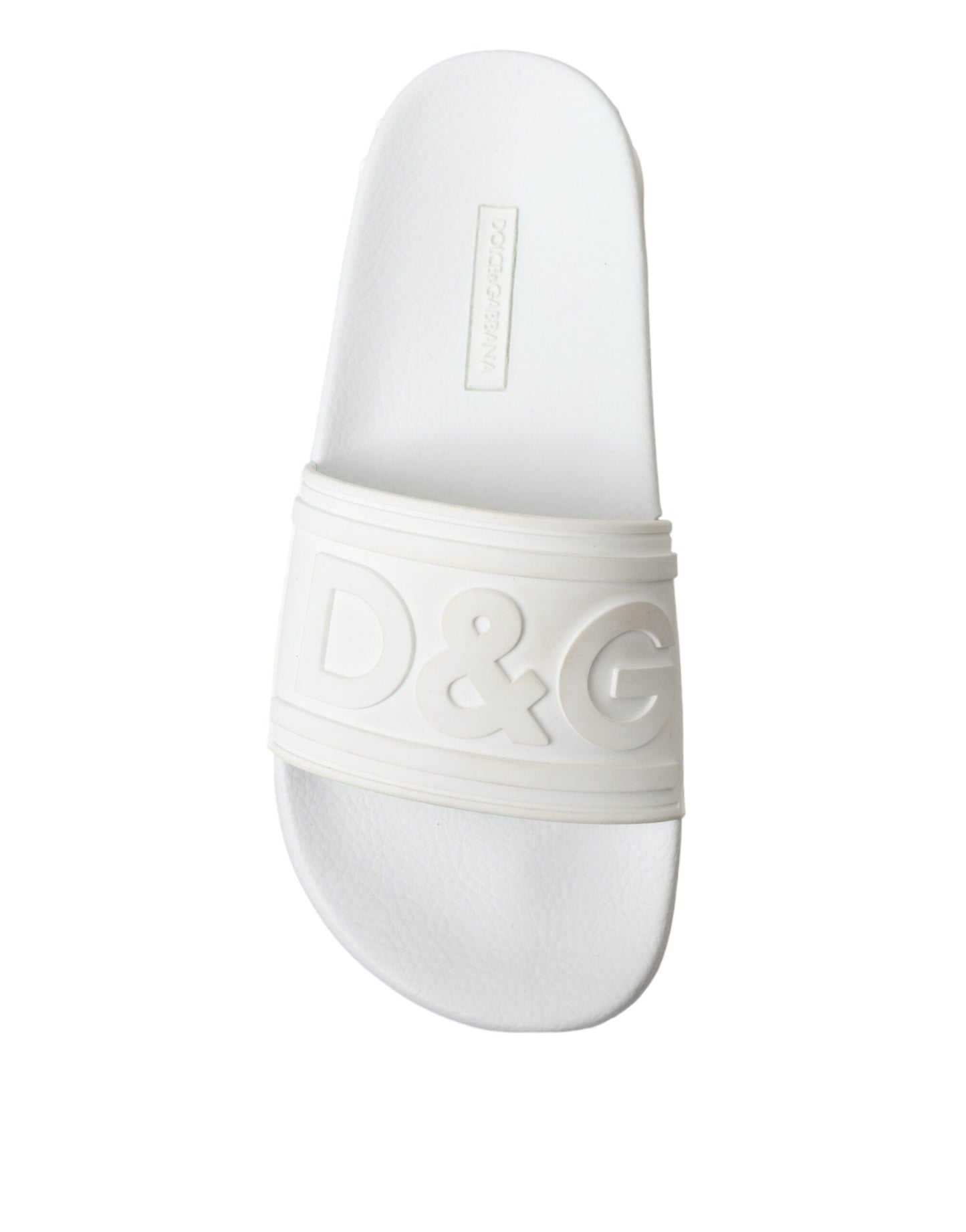 Dolce & Gabbana White Rubber Sandals Slides Beachwear Shoes