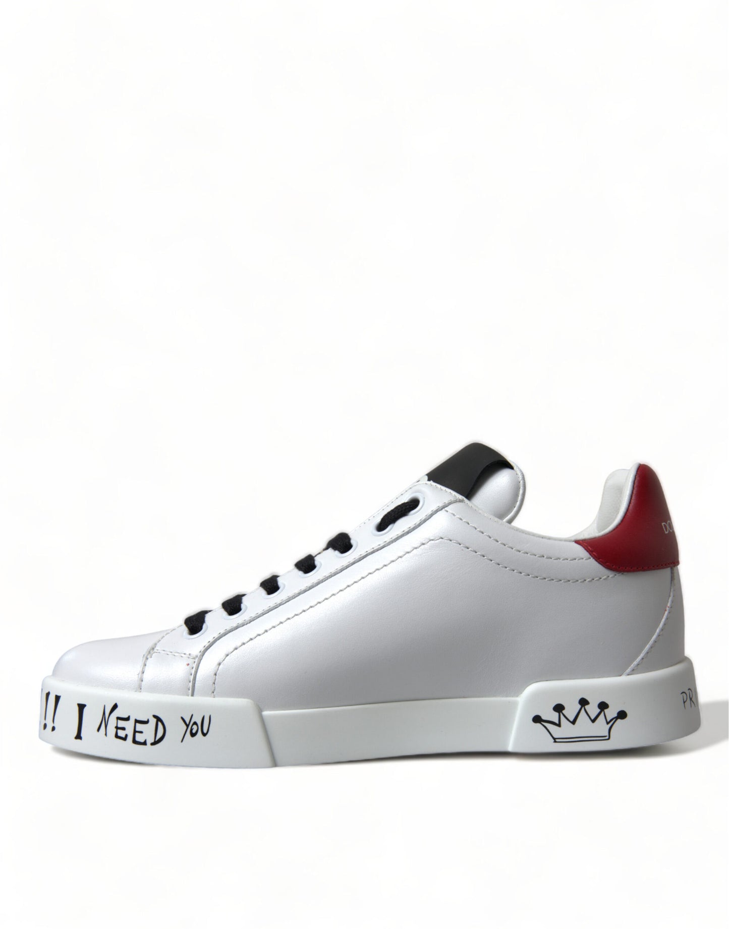 Dolce & Gabbana White Love Patch Portofino Classic Sneakers Shoes