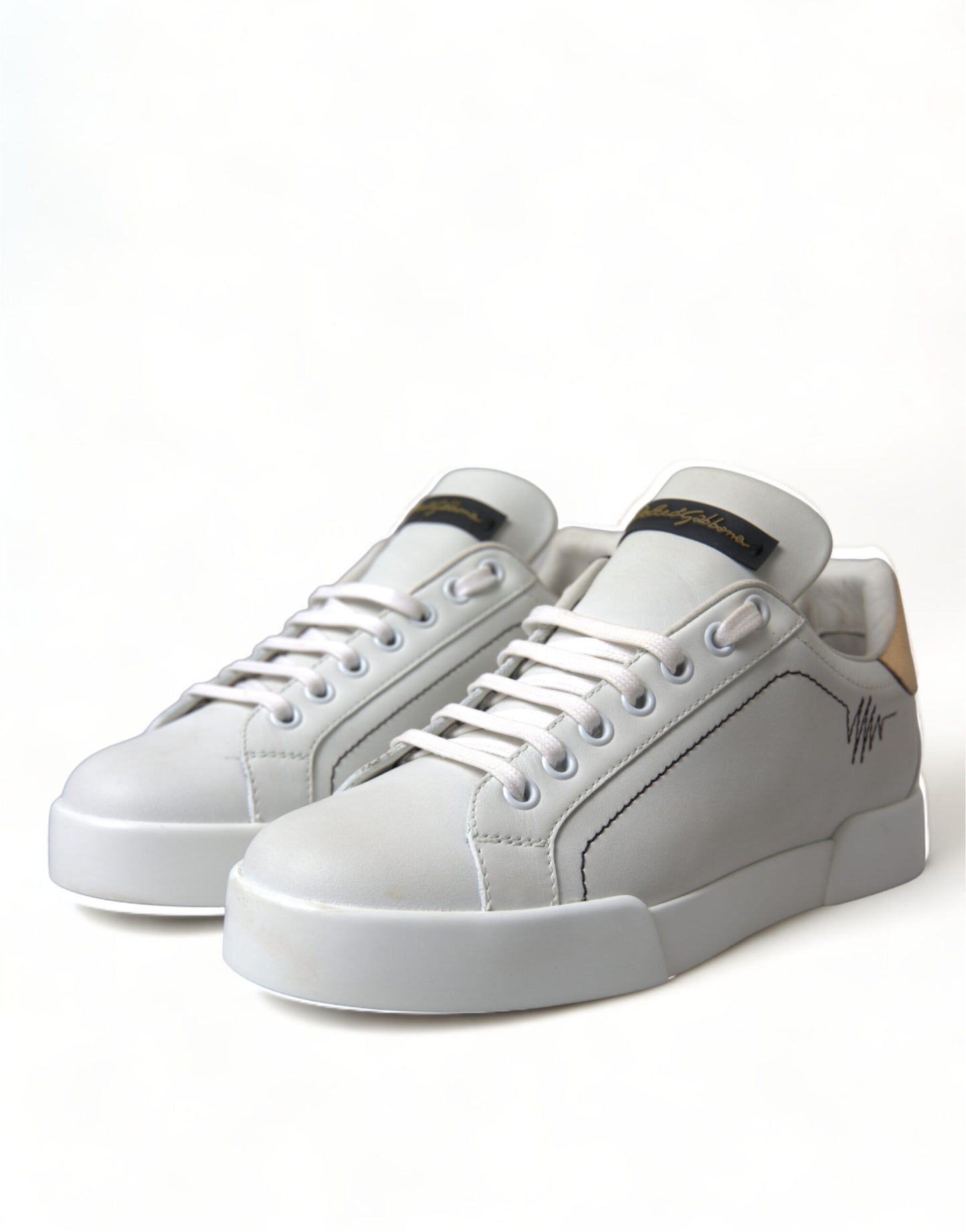 Dolce & Gabbana White Leather Portofino Classic Sneaker Women Shoes