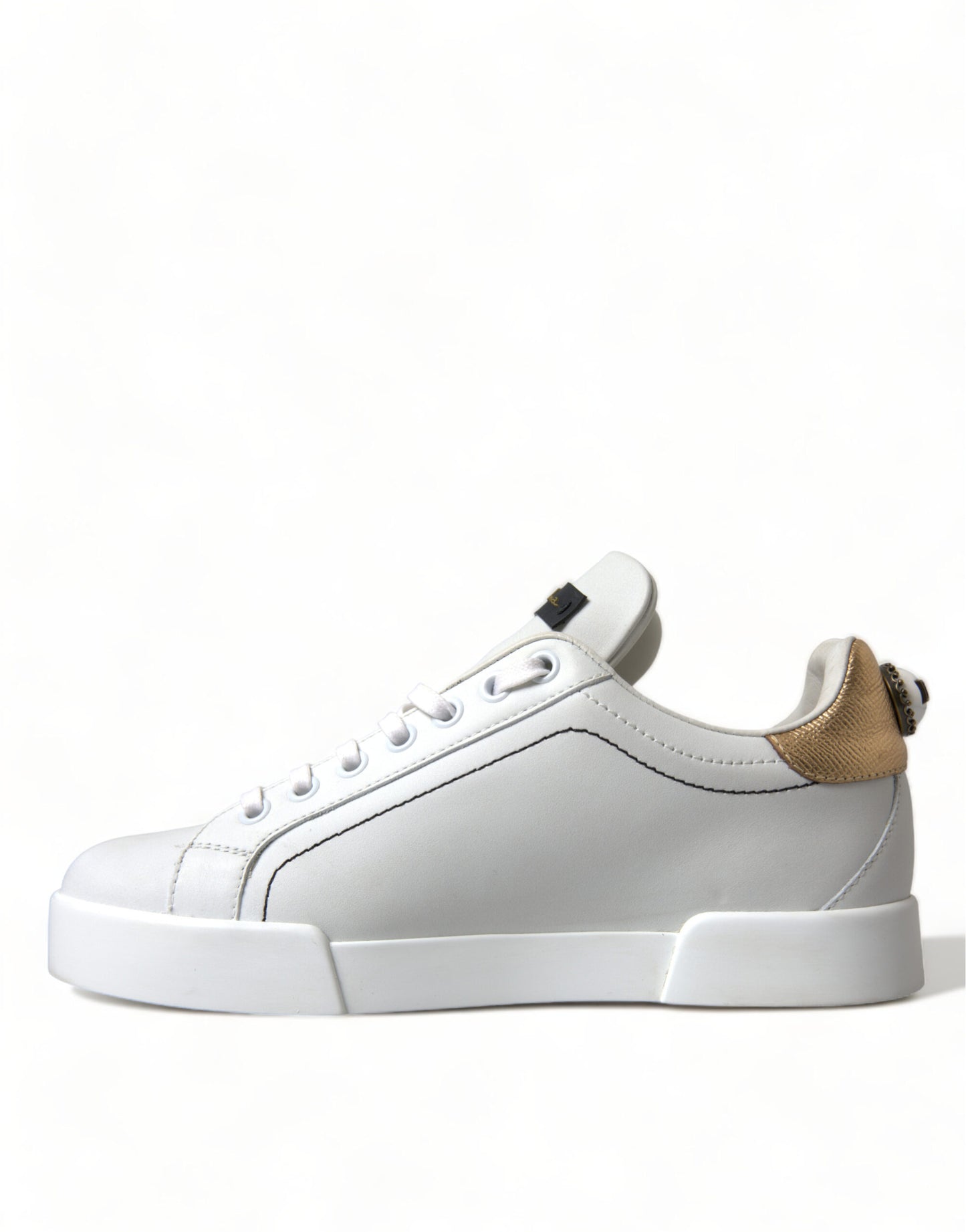 Dolce & Gabbana White Leather Portofino Classic Sneaker Women Shoes