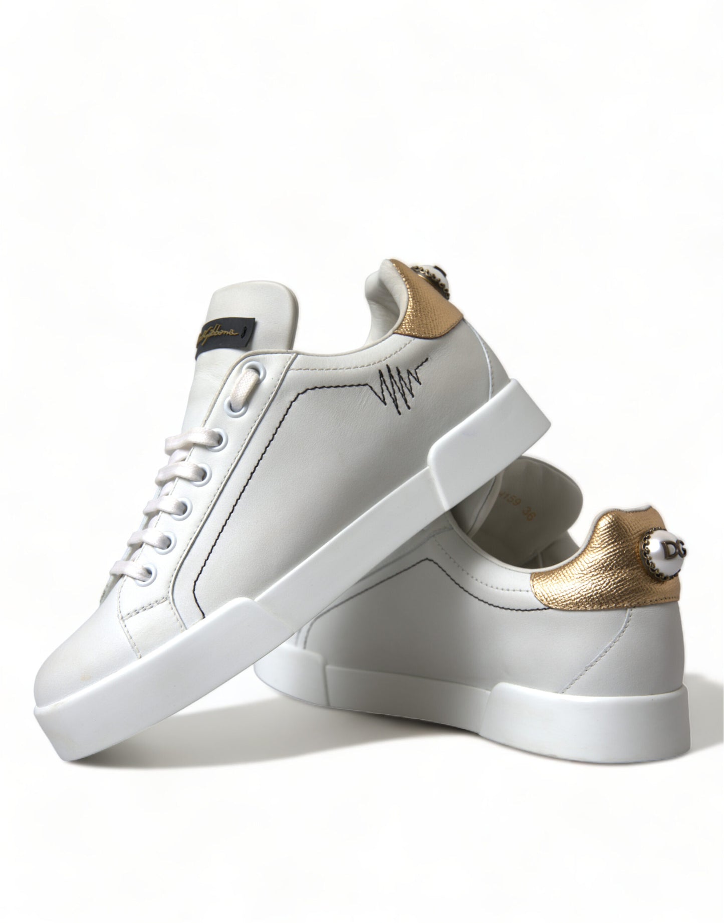 Dolce & Gabbana White Leather Portofino Classic Sneaker Women Shoes