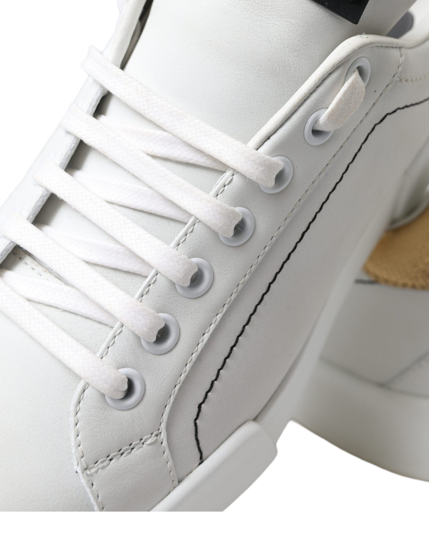 Dolce & Gabbana White Leather Portofino Classic Sneaker Women Shoes