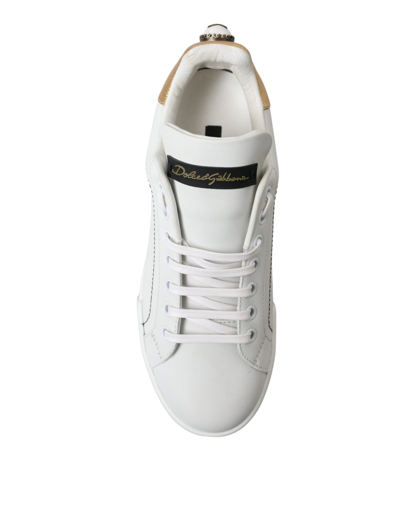 Dolce & Gabbana White Leather Portofino Classic Sneaker Women Shoes