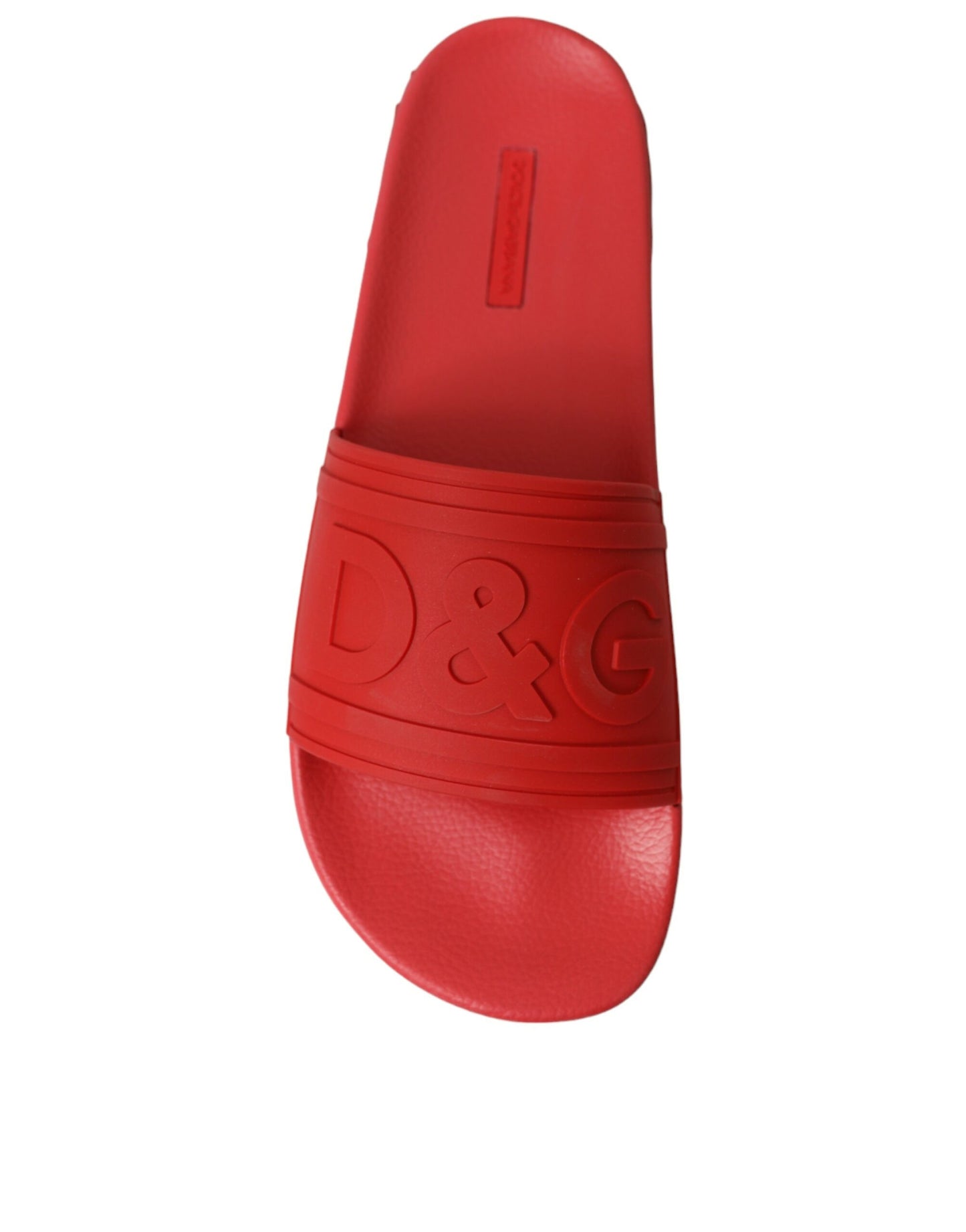 Dolce & Gabbana Red Rubber Sandals Slippers Beachwear Shoes