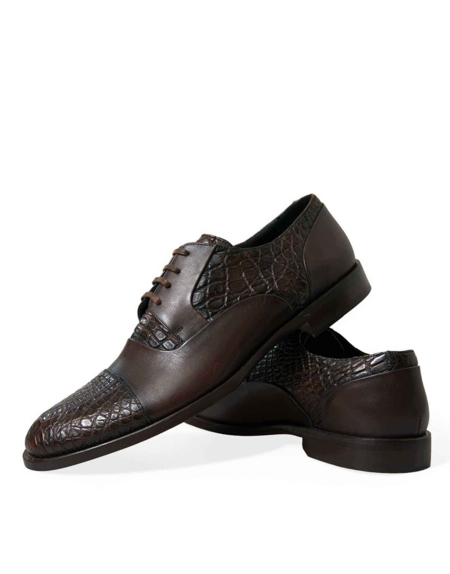 Dolce & Gabbana Brown Exotic Leather Lace Up Oxford Dress Shoes