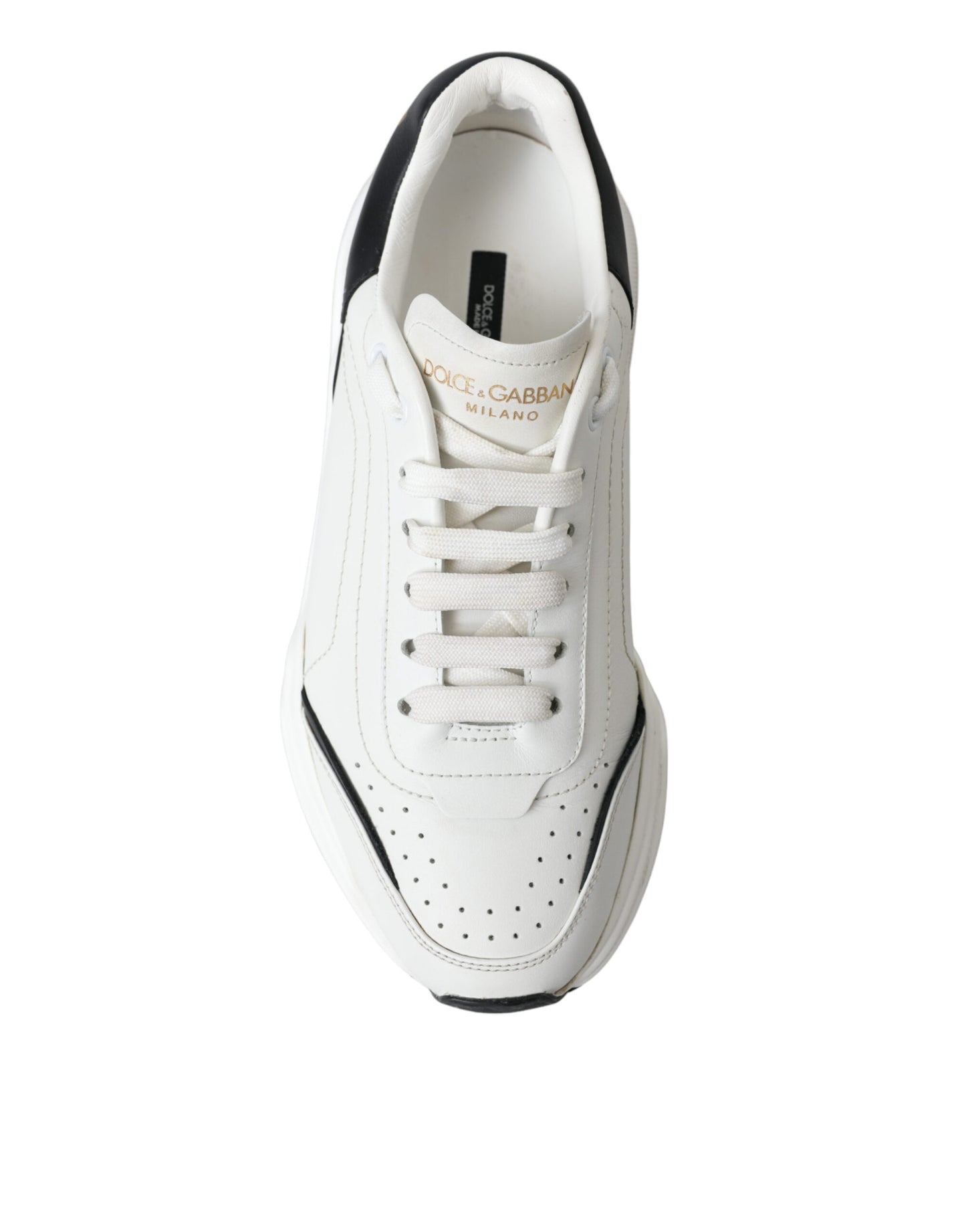 Dolce & Gabbana White Black Low Top Daymaster Sneakers Shoes