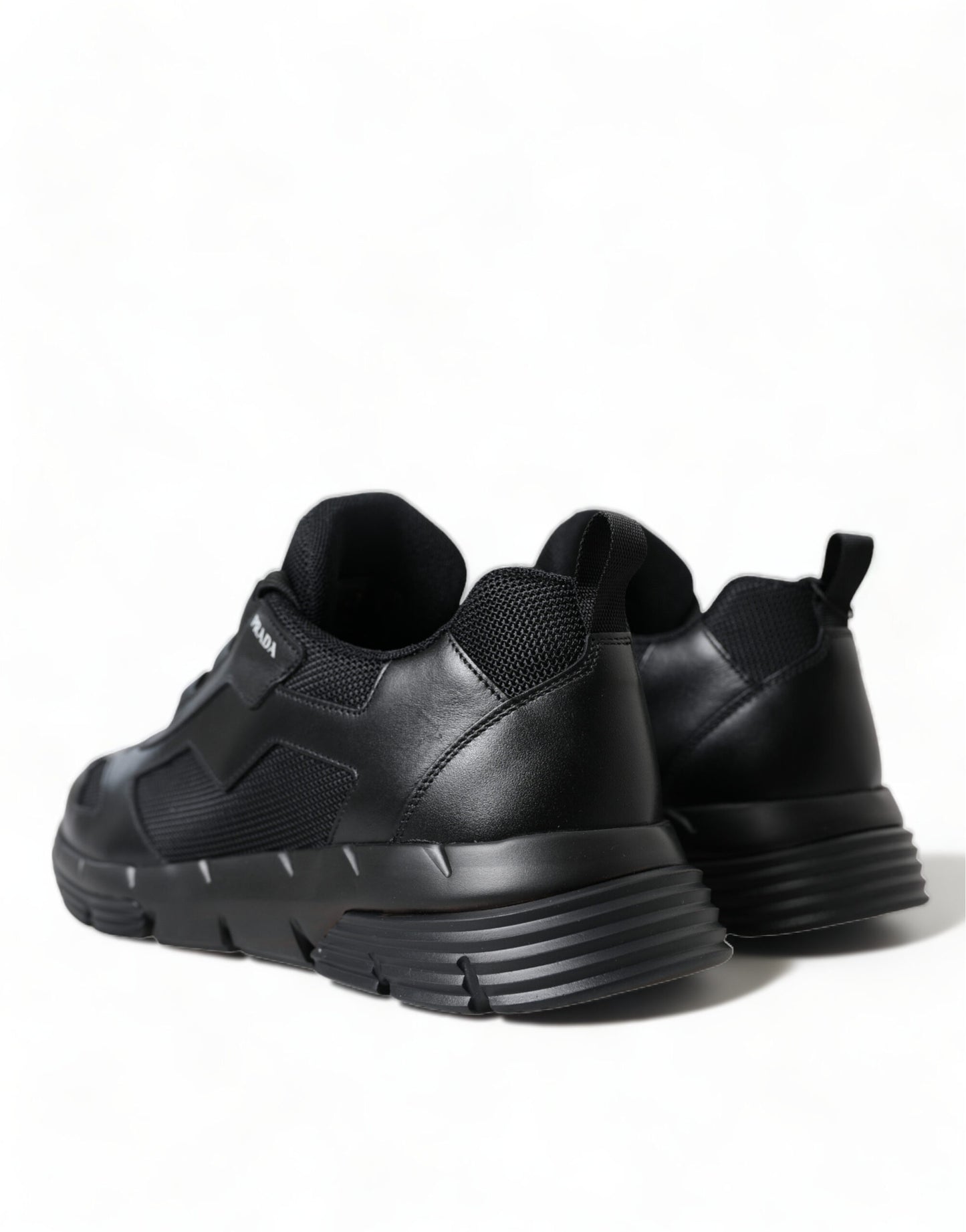 Prada Black Mesh Panel Low Top Twist Trainers Sneakers Shoes