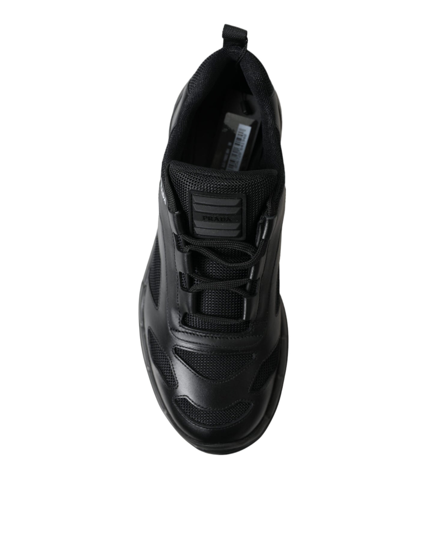 Prada Black Mesh Panel Low Top Twist Trainers Sneakers Shoes