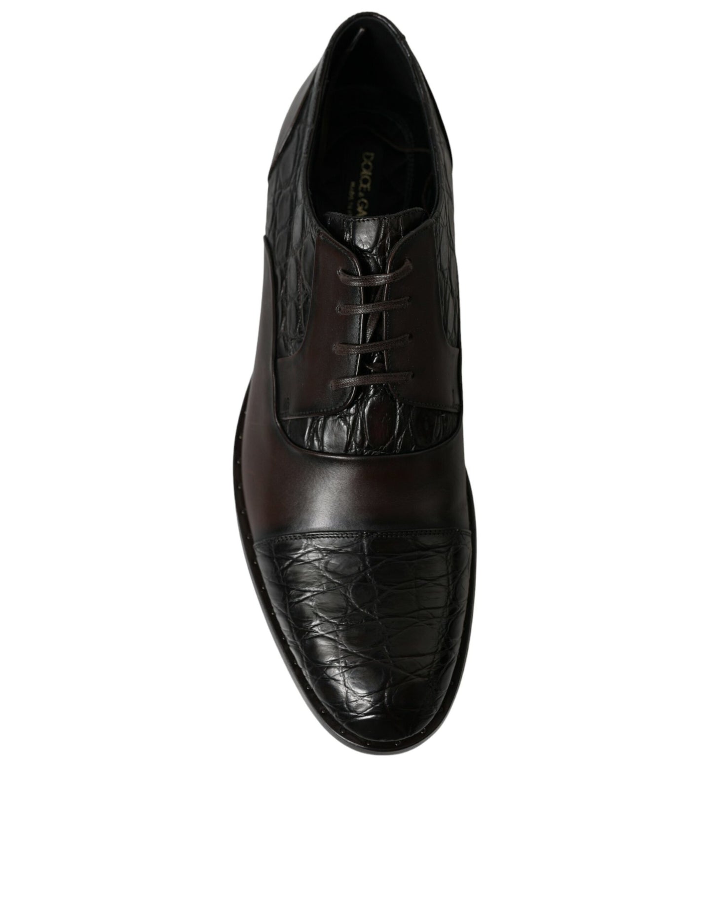 Dolce & Gabbana Brown Exotic Leather Formal Men Dress Shoes