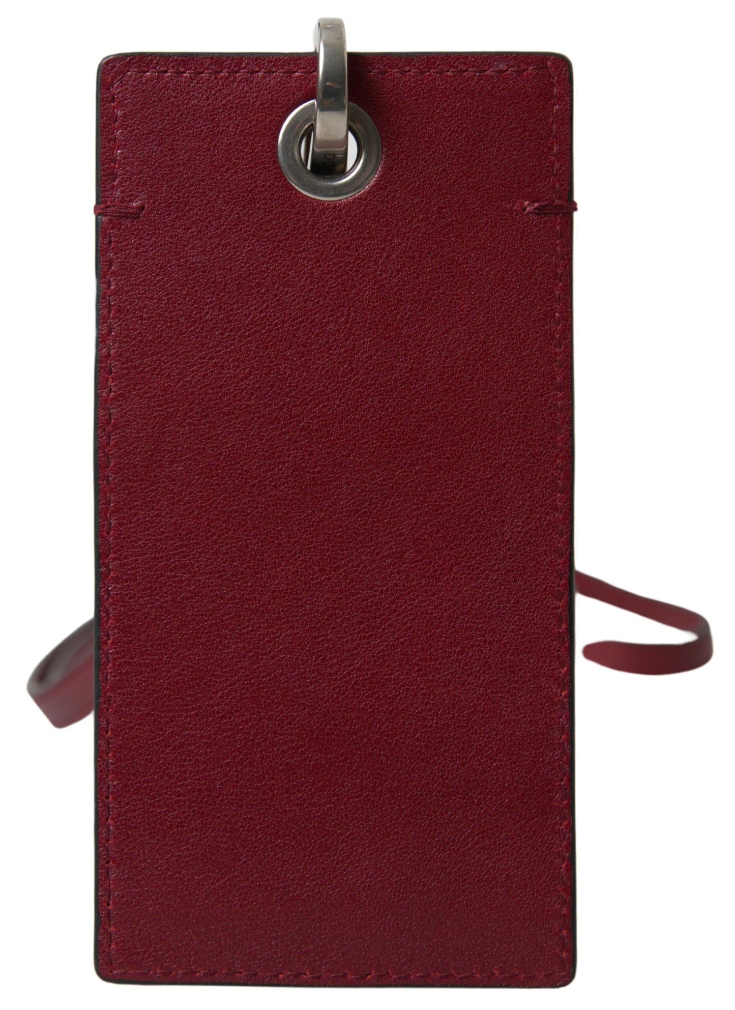 Dolce & Gabbana Red Leather Lanyard Logo Slim Card Holder Men Wallet