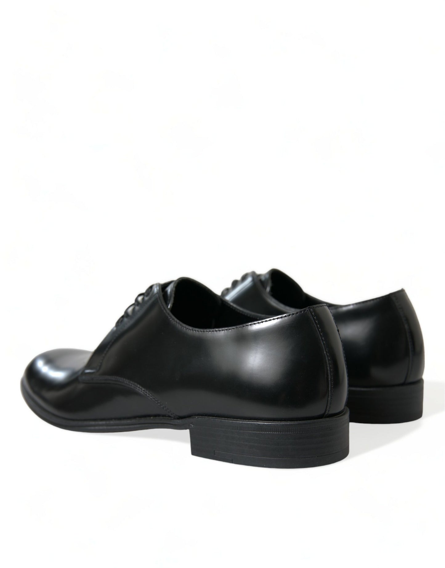 Dolce & Gabbana Black Leather Lace Up Men Dress Derby Shoes