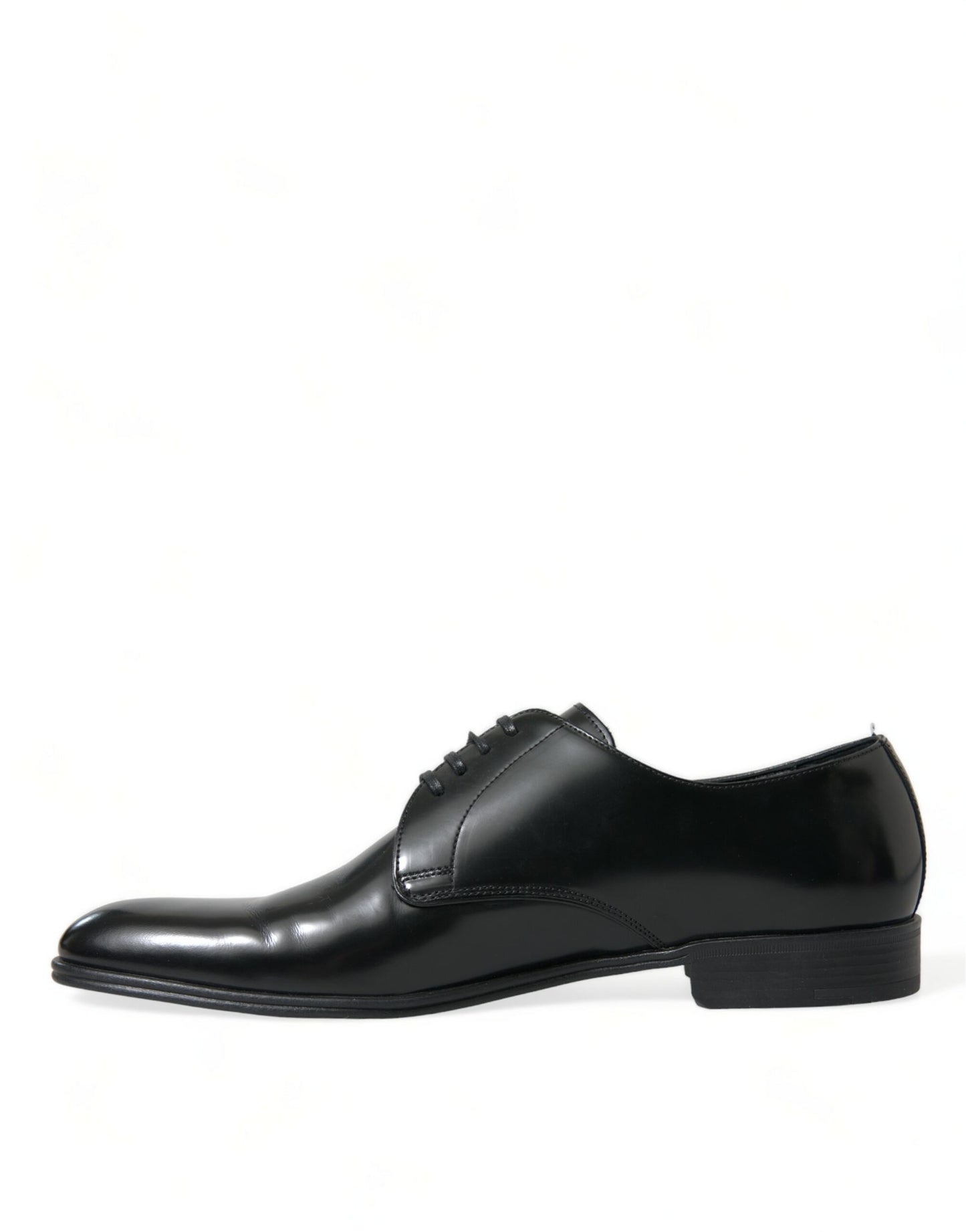 Dolce & Gabbana Black Leather Lace Up Men Dress Derby Shoes