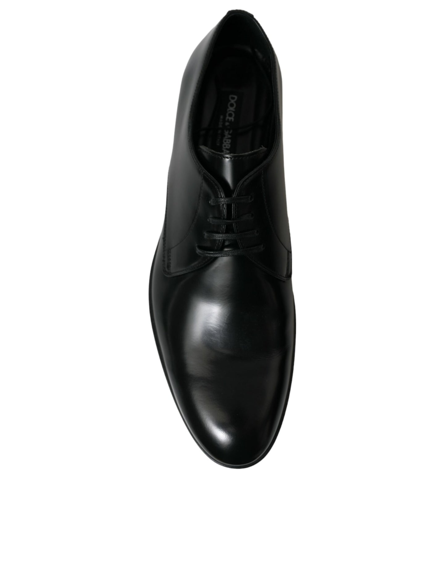 Dolce & Gabbana Black Leather Lace Up Men Dress Derby Shoes