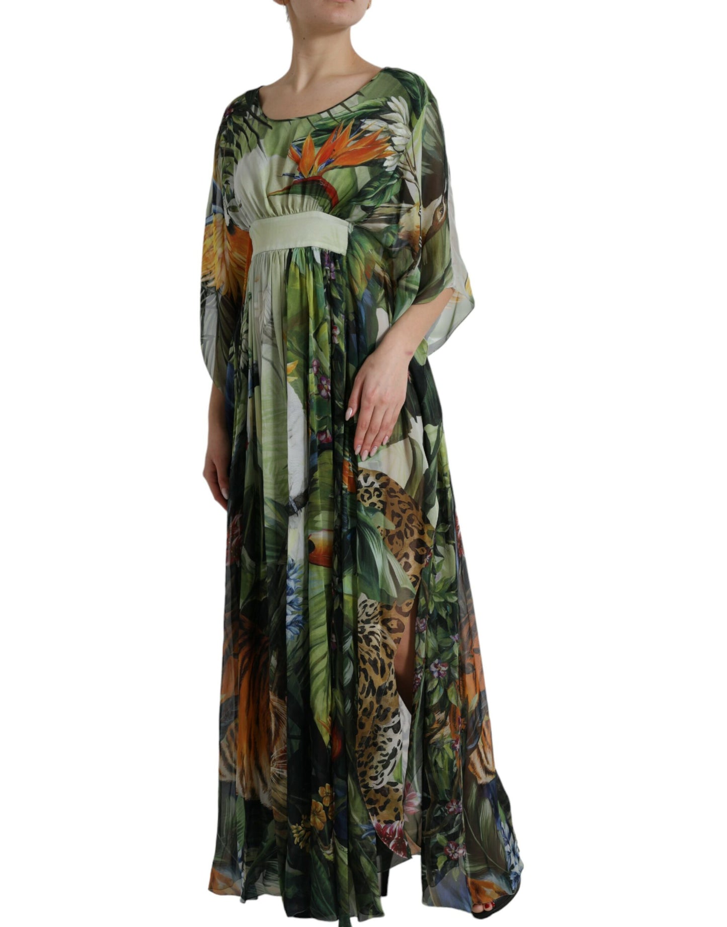 Dolce & Gabbana Multicolor Jungle Print A-line Maxi Dress