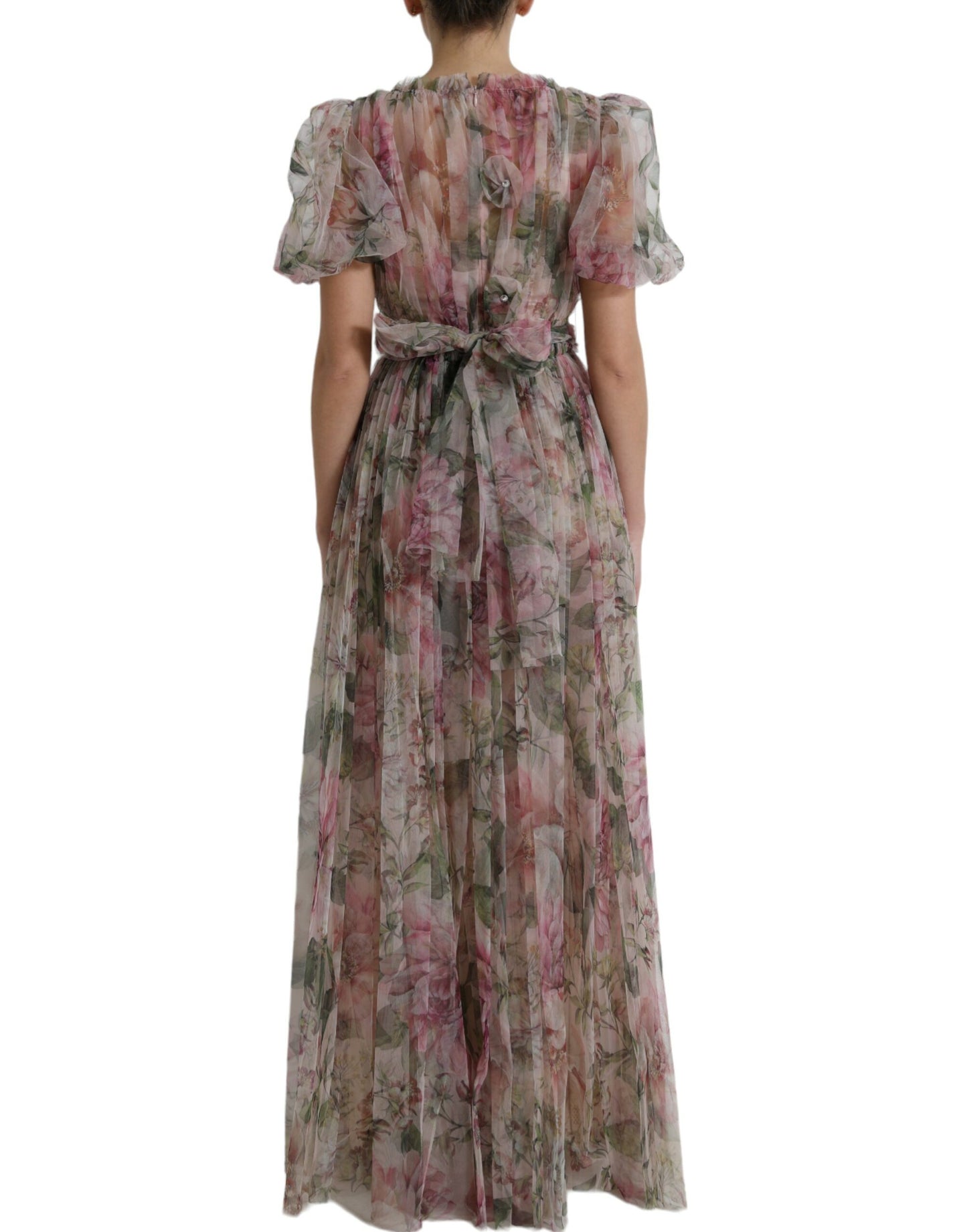 Dolce & Gabbana Multicolor Floral Print A-line Gown Dress