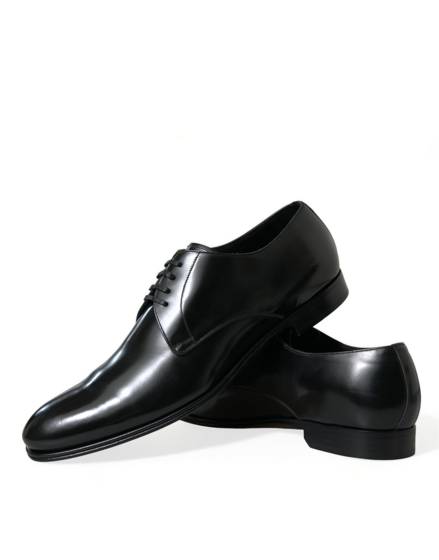 Dolce & Gabbana Black Leather Lace Up Men Dress Derby Shoes