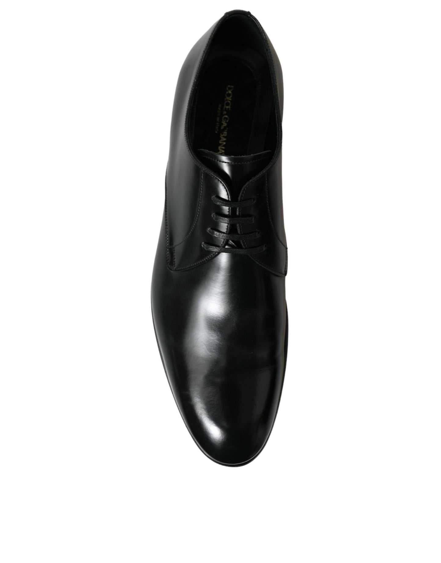 Dolce & Gabbana Black Leather Lace Up Men Dress Derby Shoes