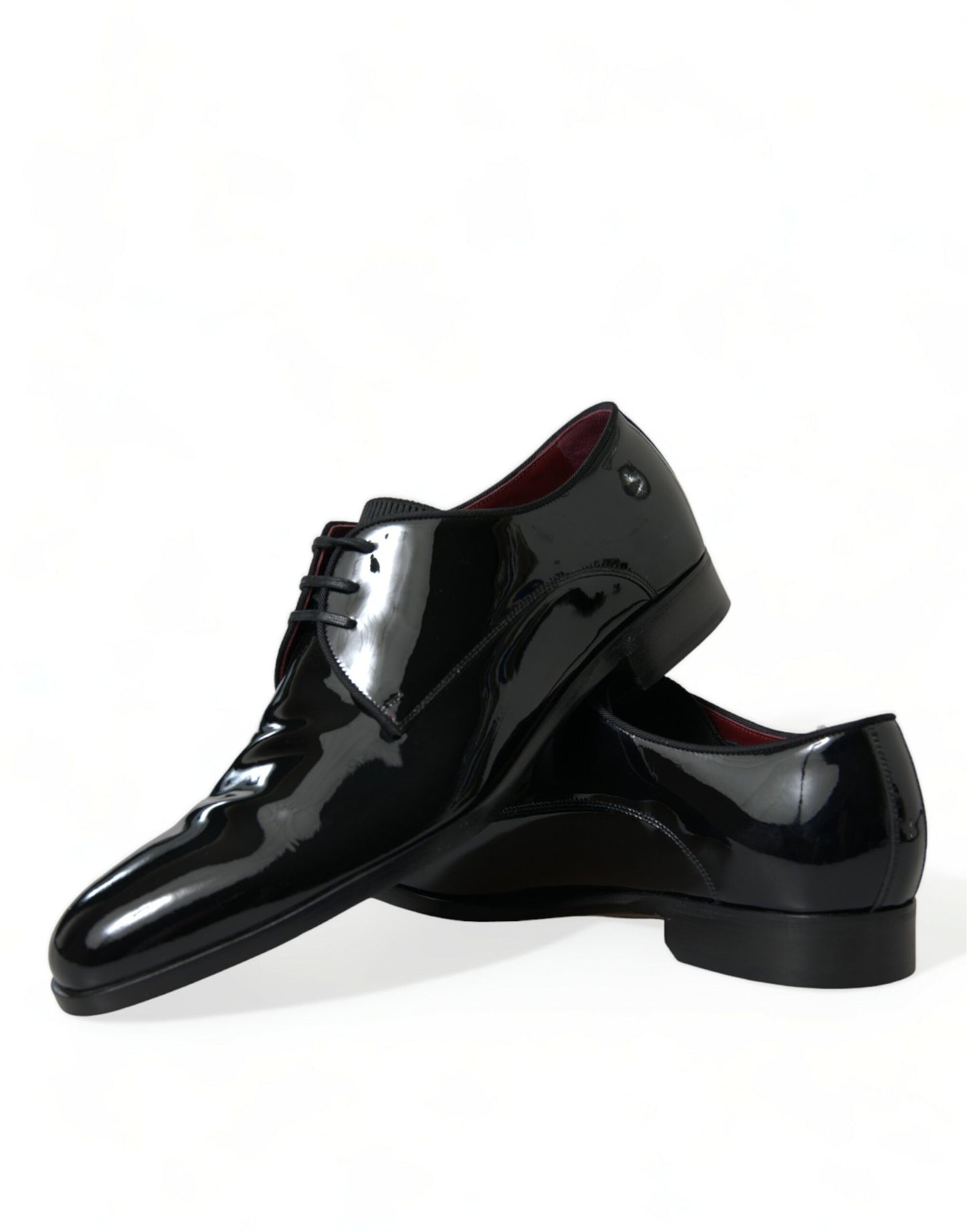 Dolce & Gabbana Black Calfskin Leather Derby Dress Shoes