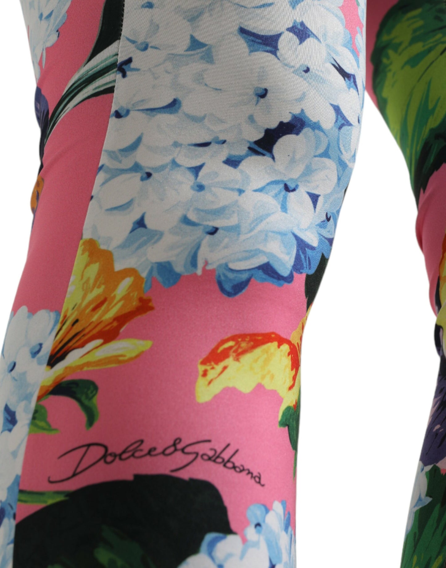 Dolce & Gabbana Multicolor Floral High Waist Leggings Pants