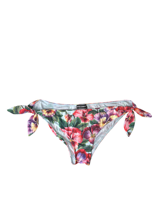 Dolce & Gabbana Multicolor Floral Swimwear Bottom Beachwear Bikini