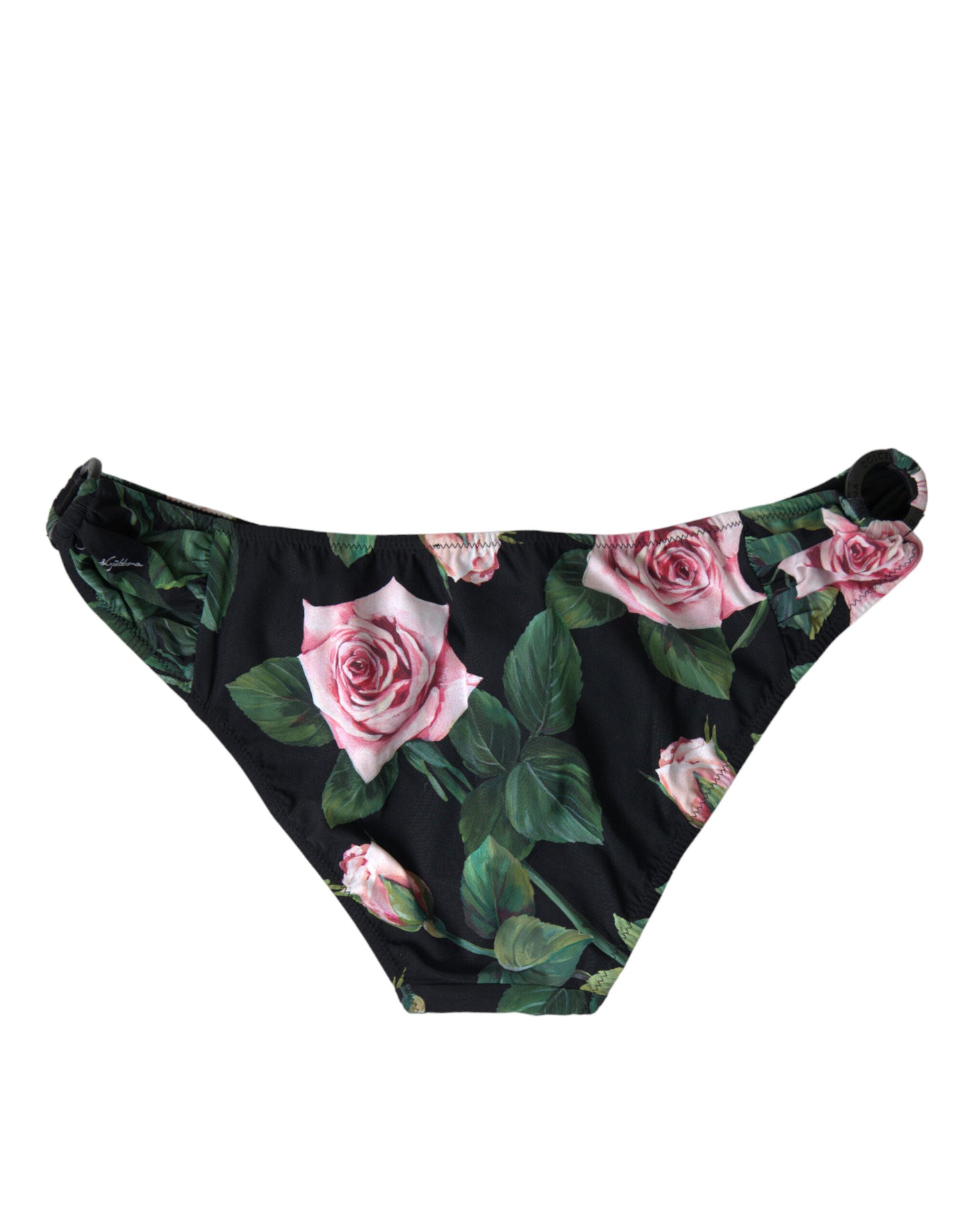 Dolce & Gabbana Black Floral Swimwear Bottom Beachwear Bikini