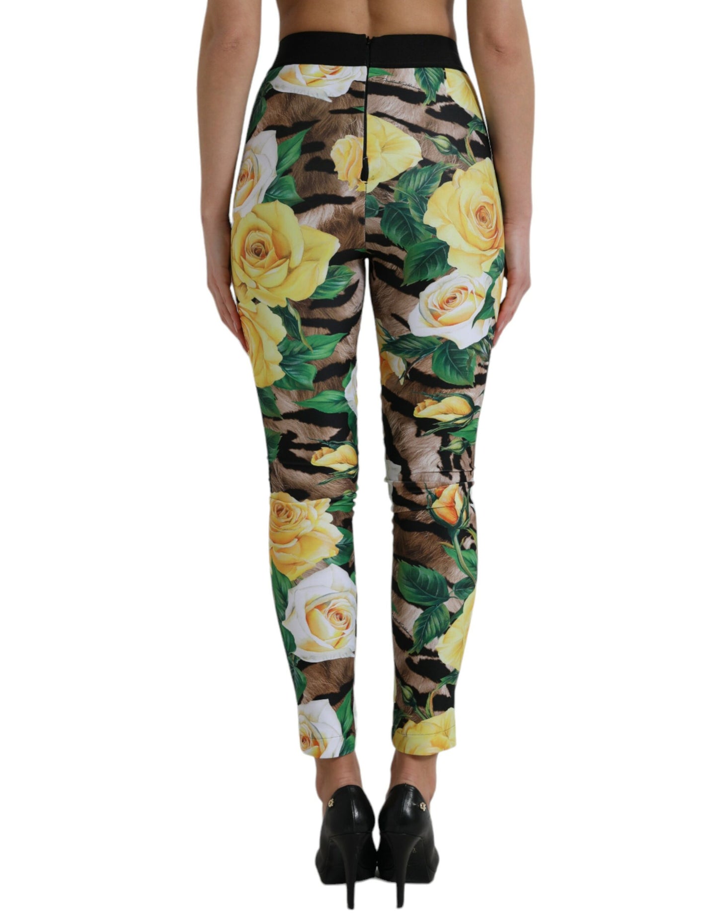 Dolce & Gabbana Multicolor Floral High Waist Leggings Pants