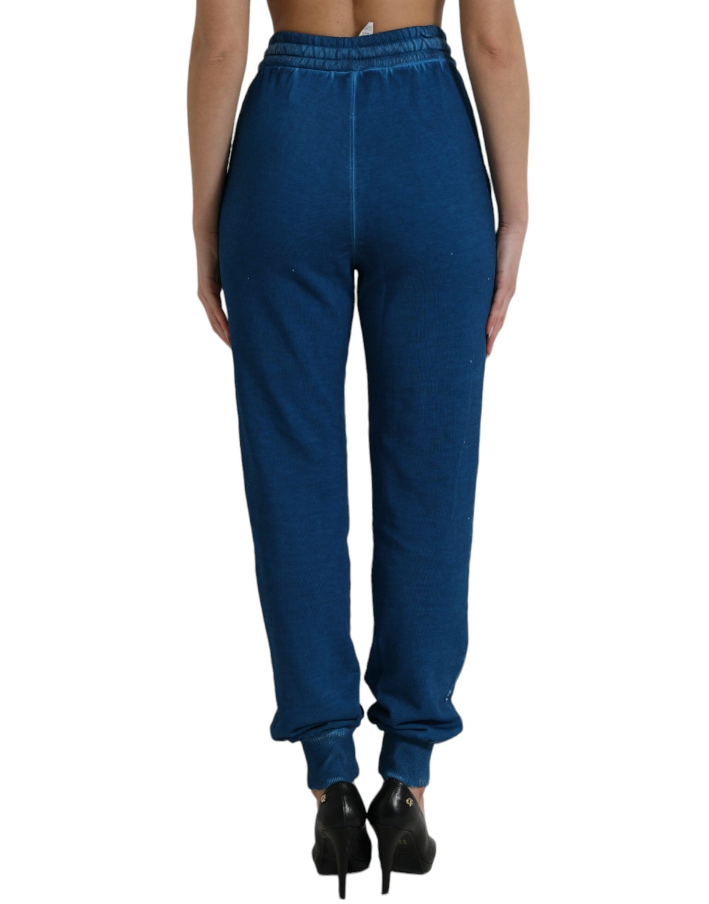 Dolce & Gabbana Blue Logo Cotton Jogger Sweatpants Pants