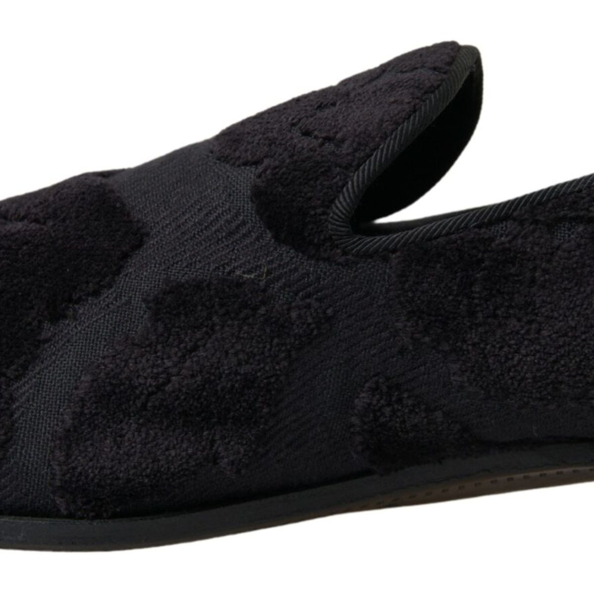 Dolce & Gabbana Black Brocade Loafers Formal Shoes