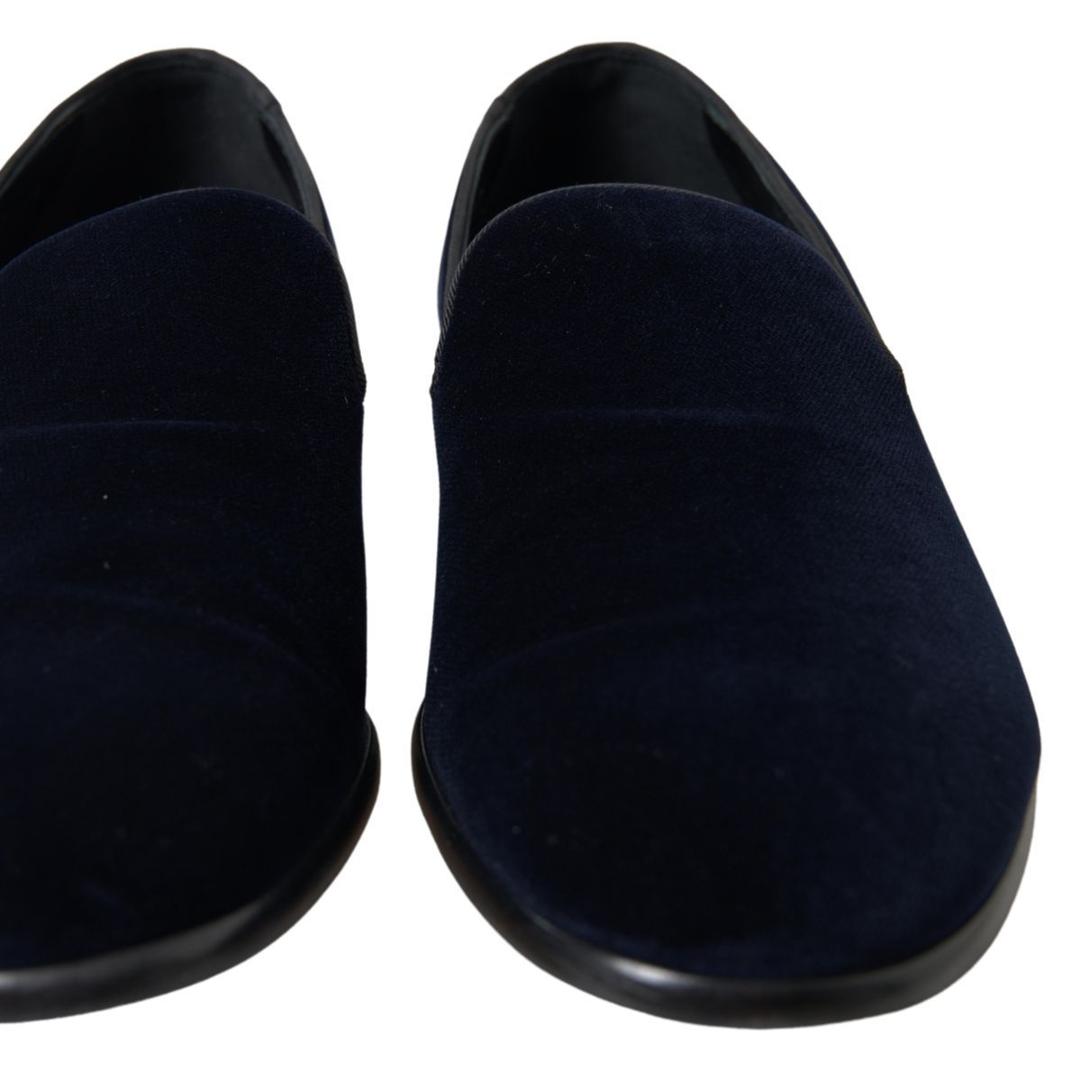 Dolce & Gabbana Blue Velvet Loafers Formal Shoes