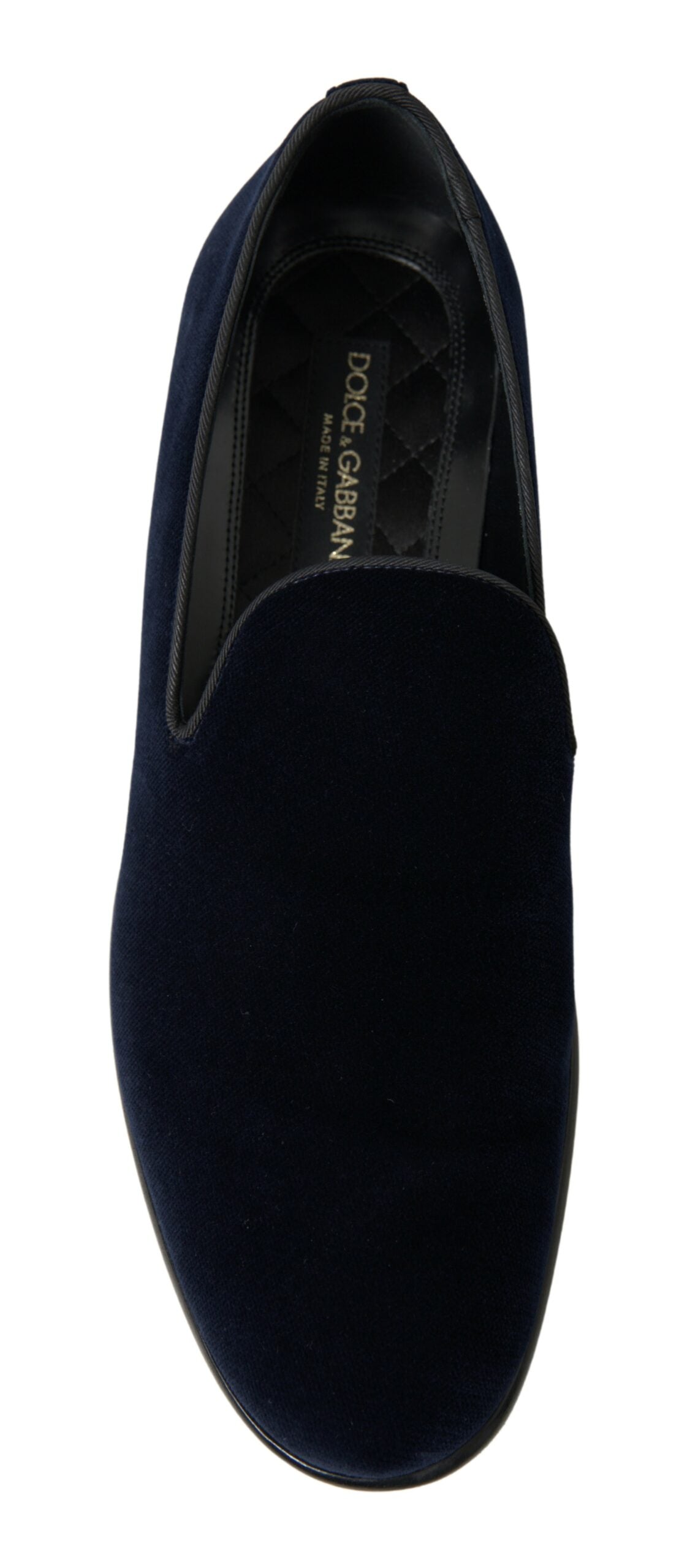 Dolce & Gabbana Blue Velvet Loafers Formal Shoes