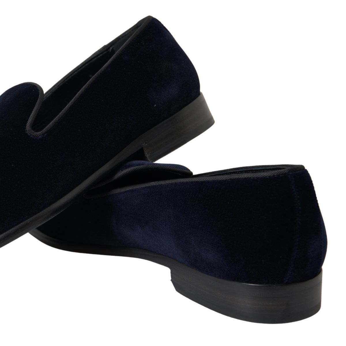 Dolce & Gabbana Blue Velvet Loafers Formal Shoes