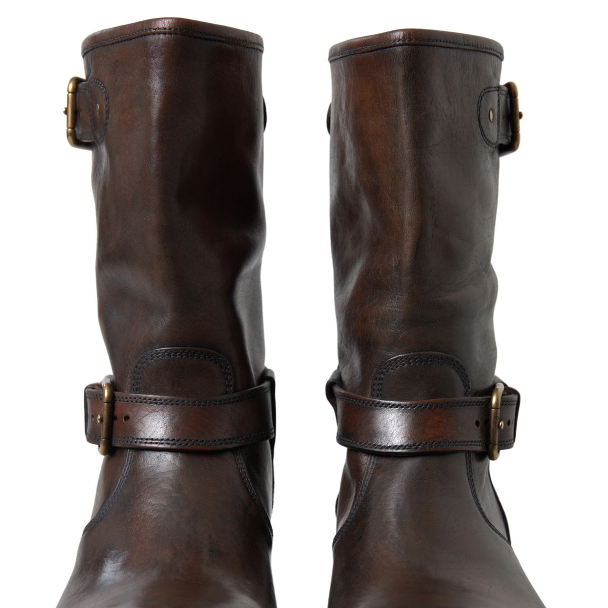 Dolce & Gabbana Brown Leather Midcalf Mens Boots