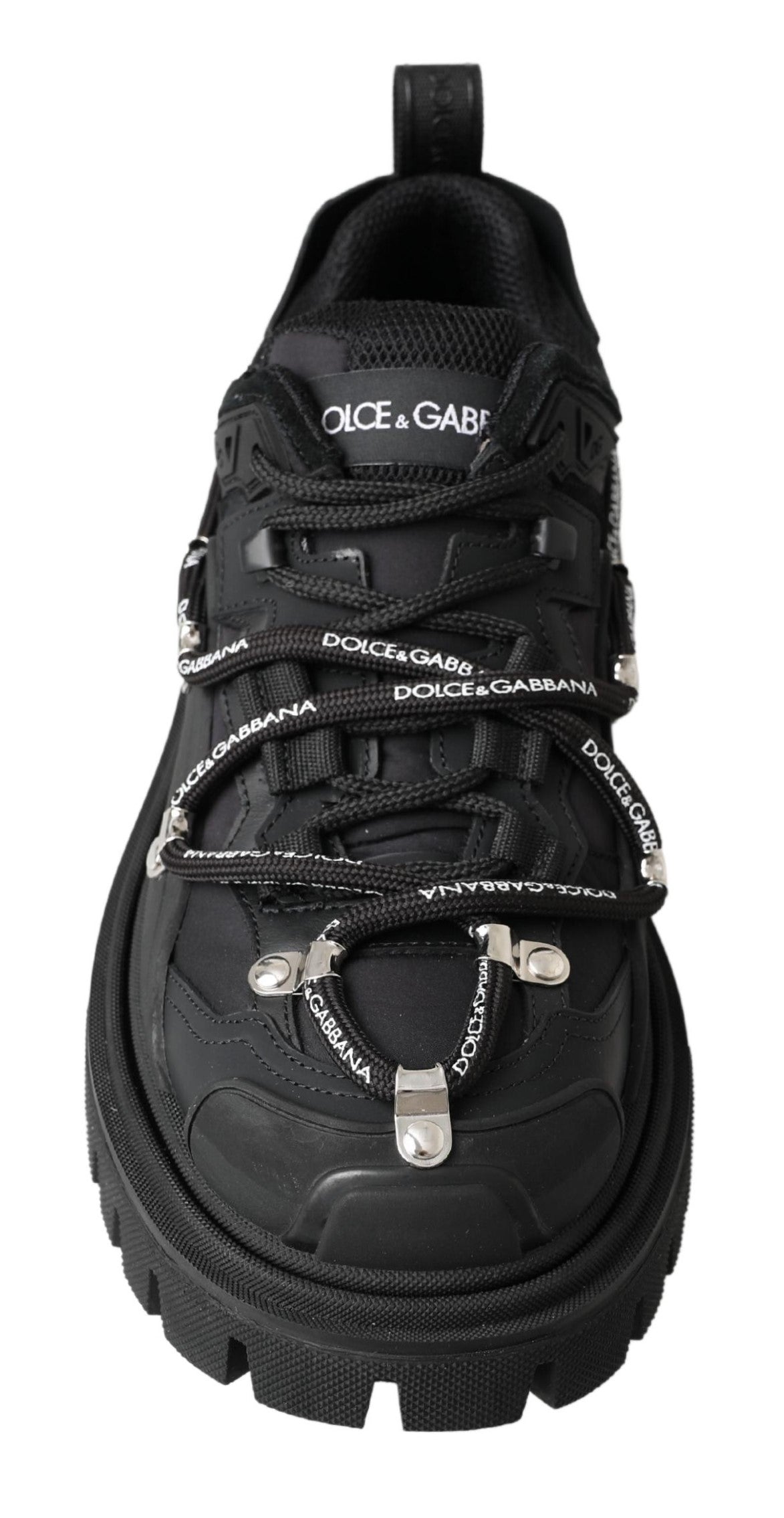 Dolce & Gabbana Black Trekking Derby Logo Sneakers