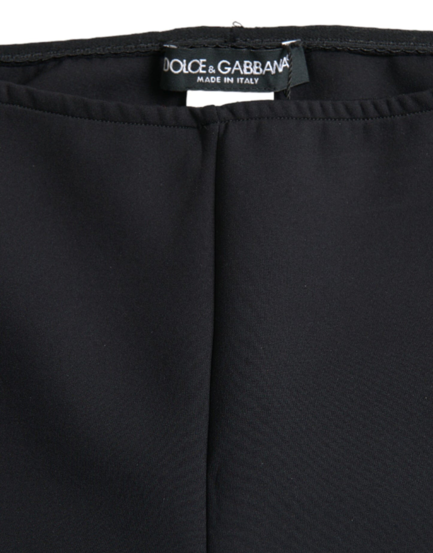 Dolce & Gabbana Black Nylon Stretch Slim Leggings Pants