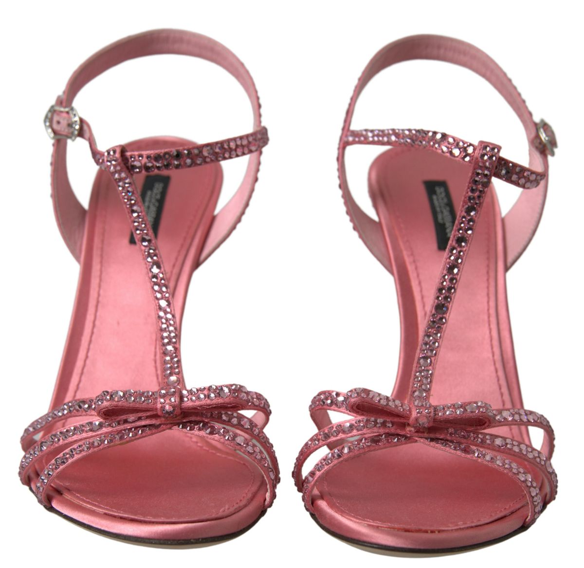 Dolce & Gabbana Pink Crystal Ankle Strap Shoes Sandals