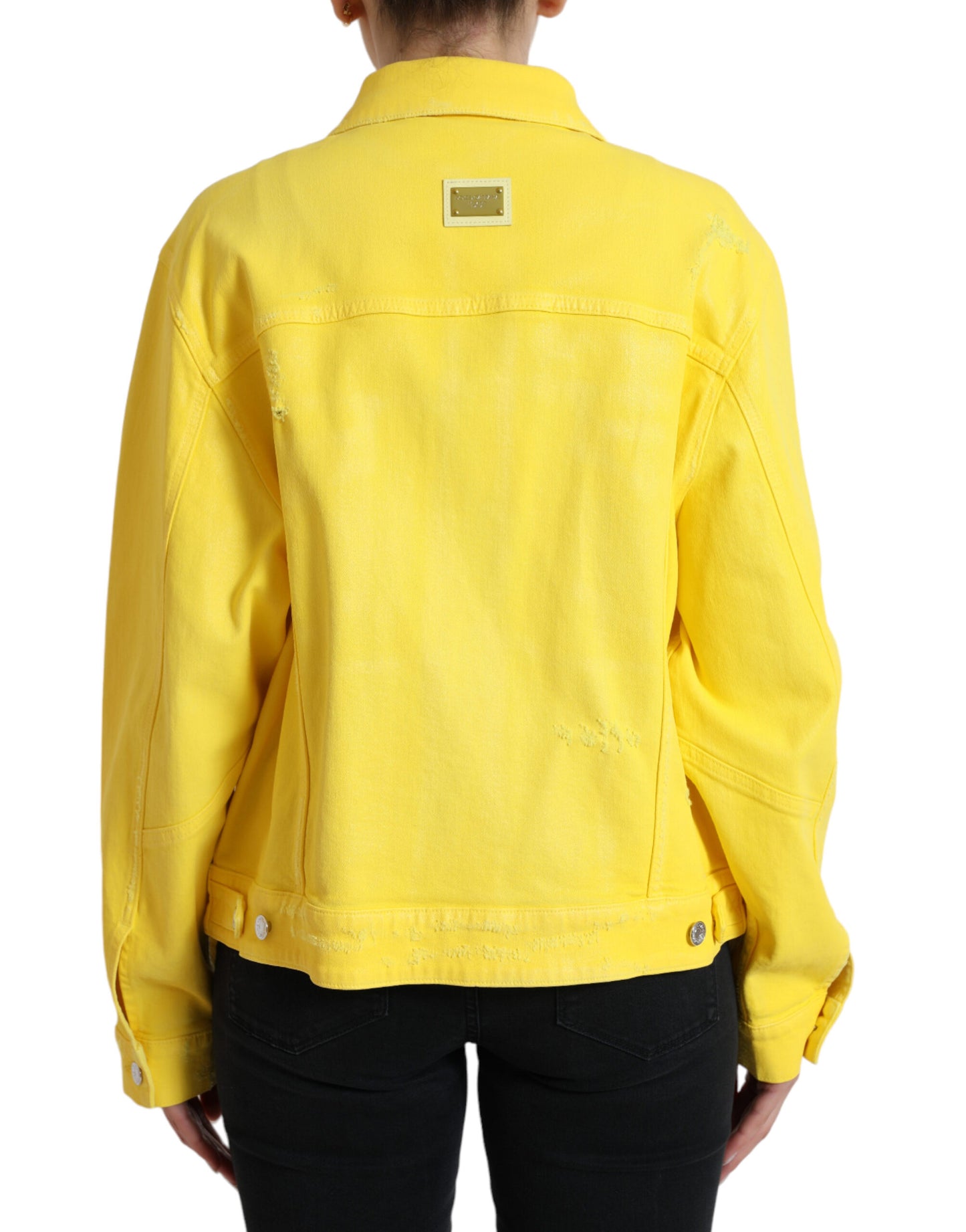 Dolce & Gabbana Yellow Cotton DENIM Jeans Coat Jacket