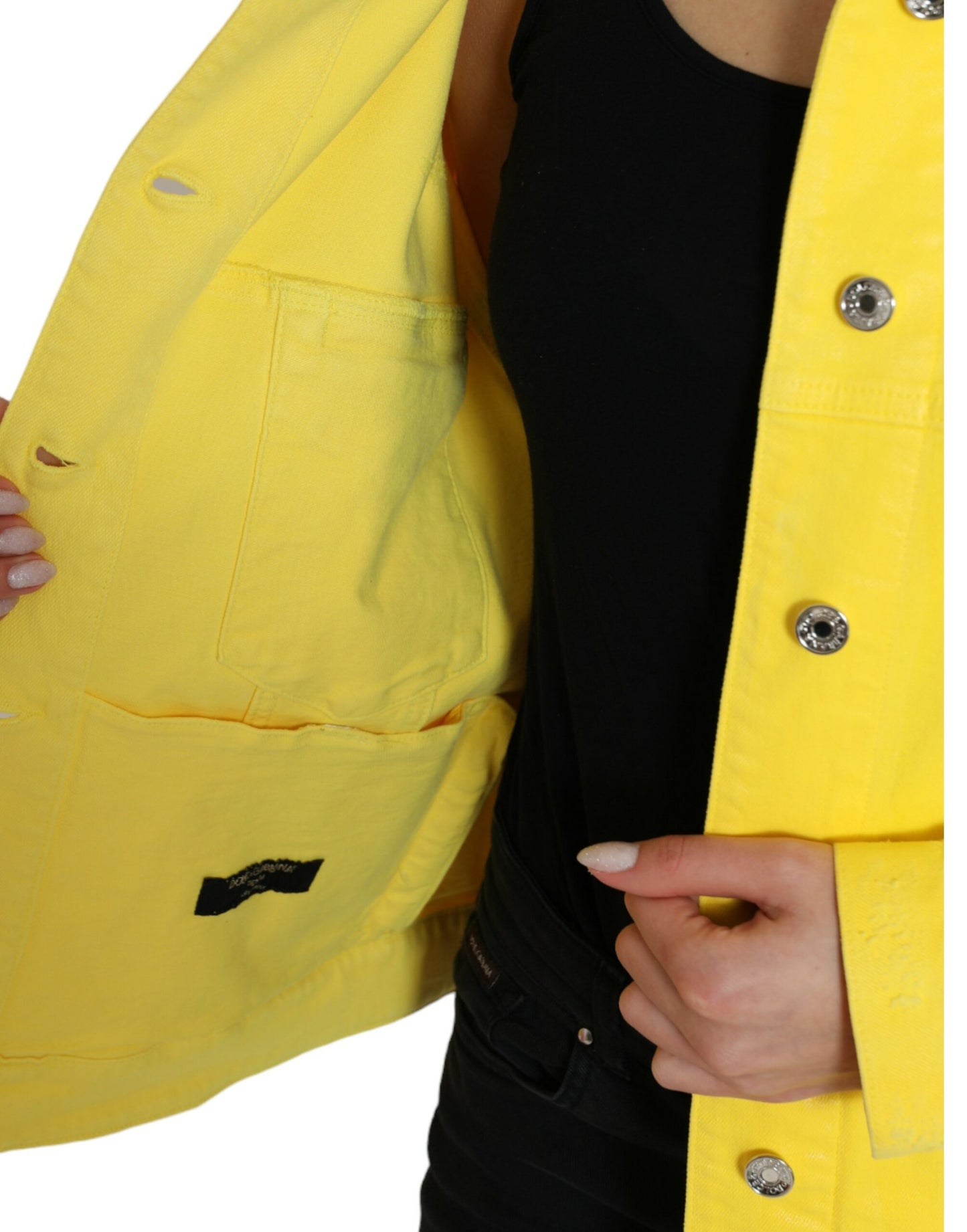 Dolce & Gabbana Yellow Cotton DENIM Jeans Coat Jacket