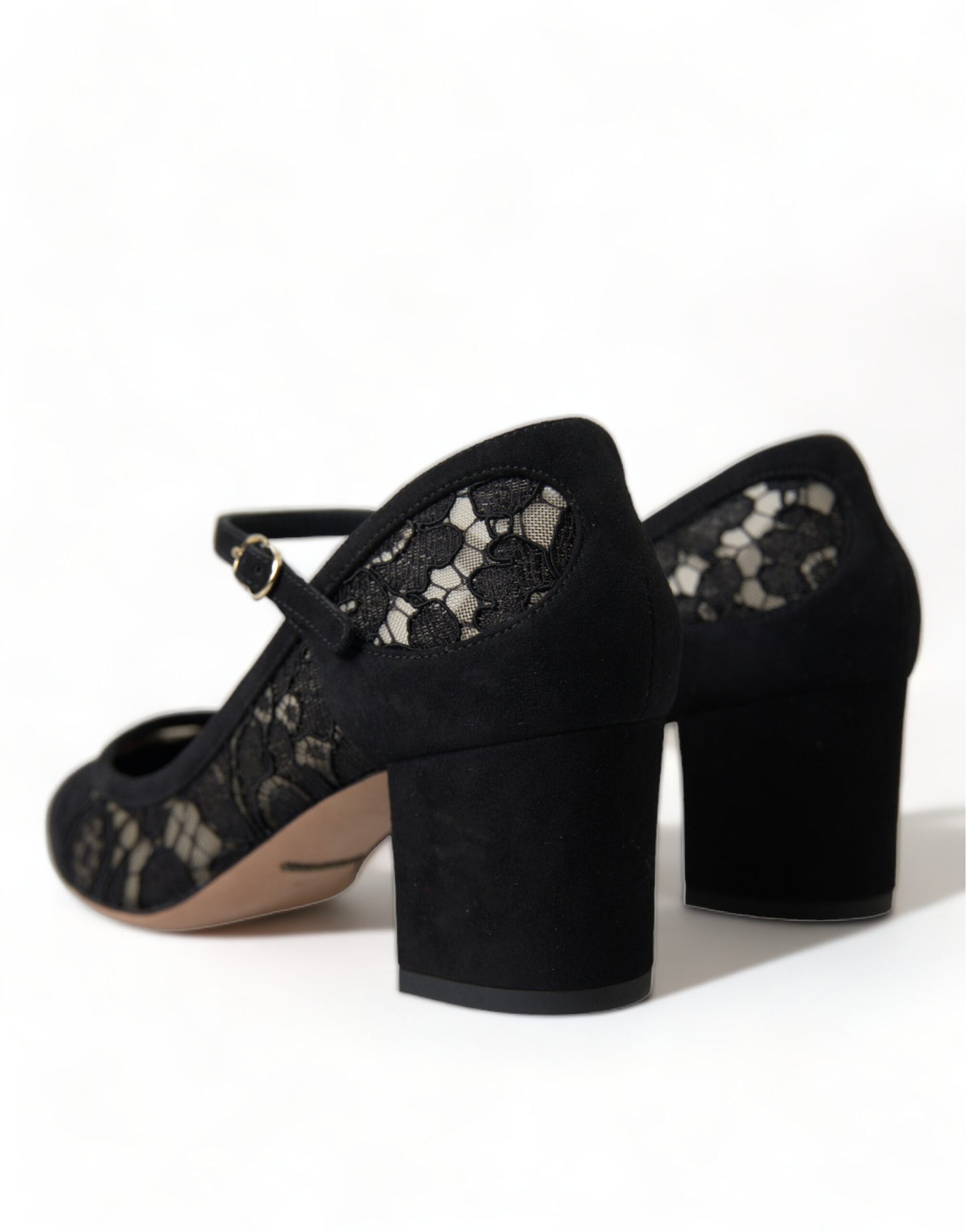 Dolce & Gabbana Black Mary Jane Taormina Lace Pumps Shoes