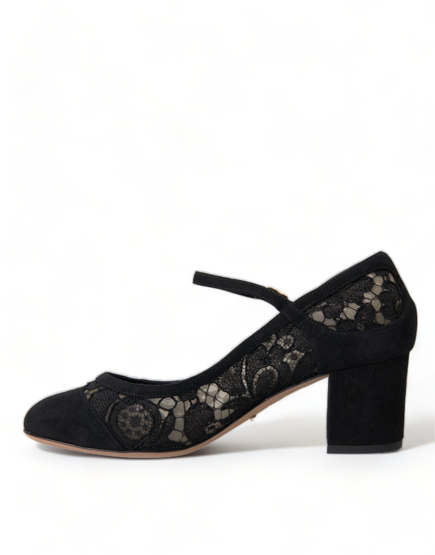 Dolce & Gabbana Black Mary Jane Taormina Lace Pumps Shoes