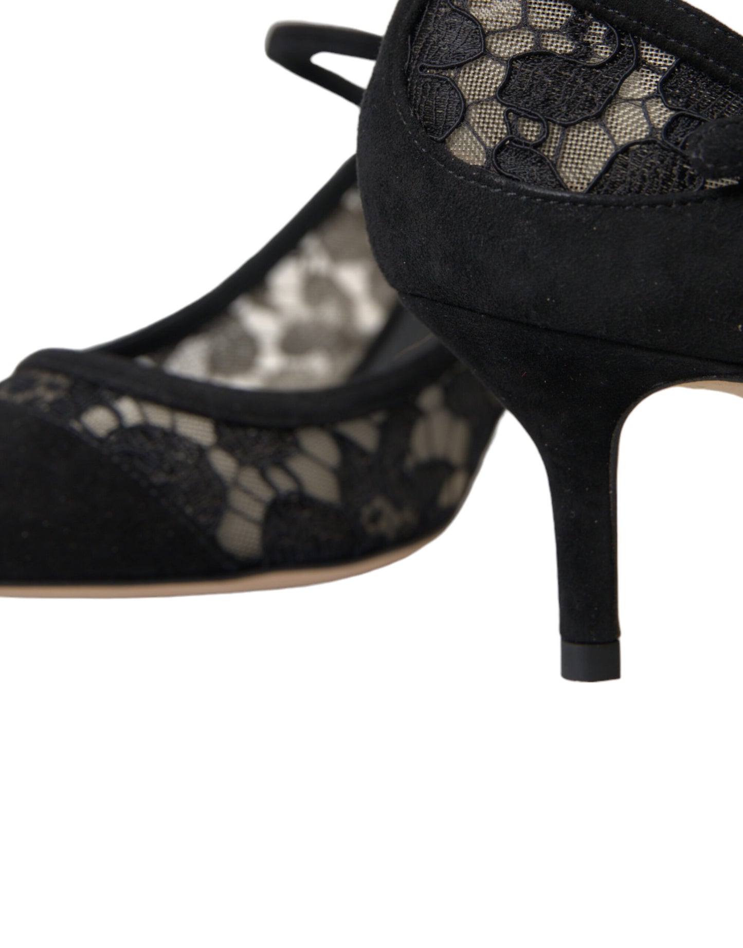 Dolce & Gabbana Black Viscose Taormina Lace Pumps Shoes