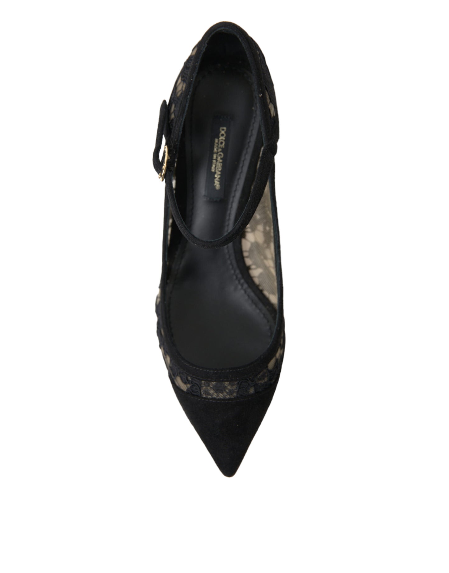 Dolce & Gabbana Black Viscose Taormina Lace Pumps Shoes