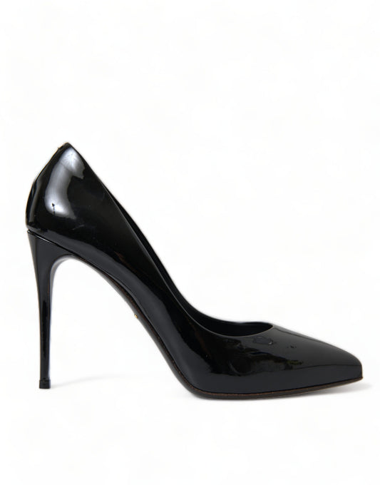 Dolce & Gabbana Black Patent Leather Pumps Heels Shoes