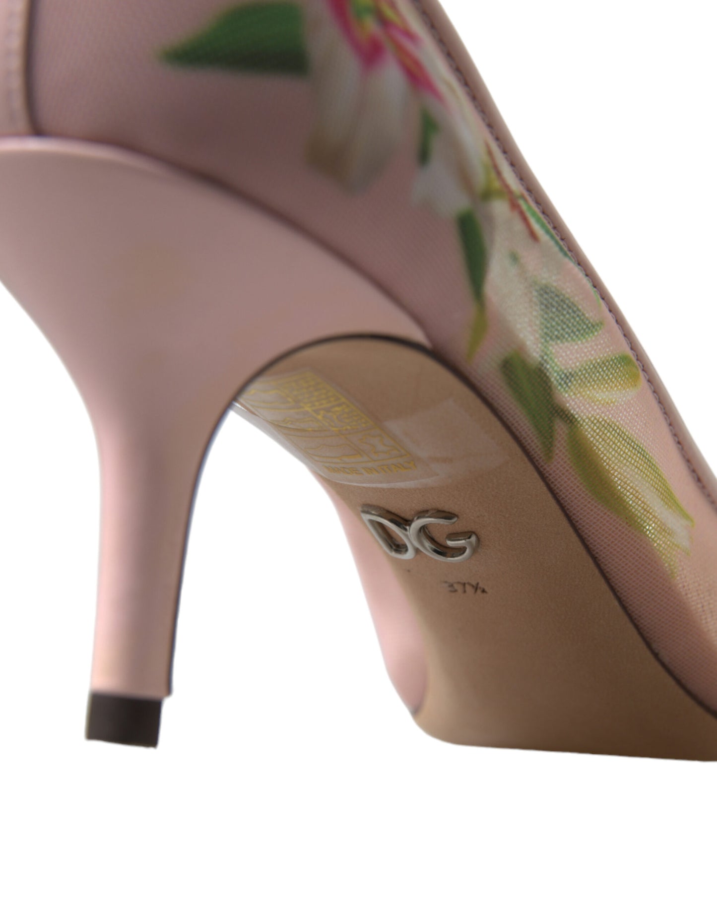 Dolce & Gabbana Pink Floral Crystal Heels Pumps Shoes