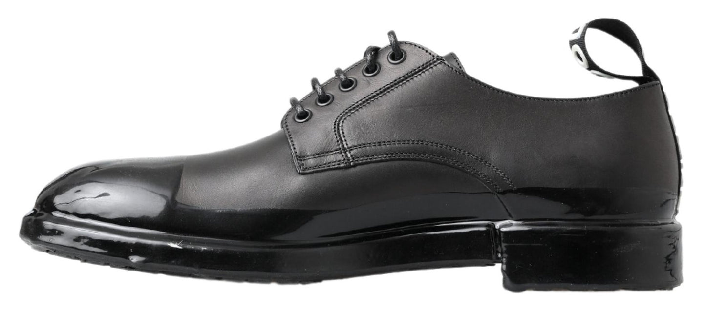 Dolce & Gabbana Black Leather Derby Dress Shoes