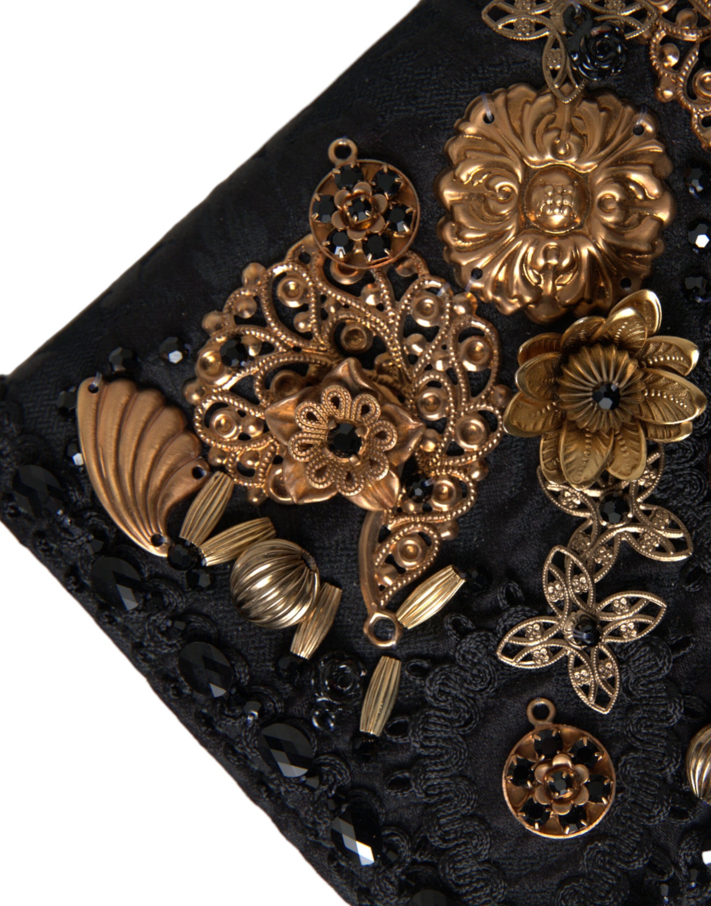 Dolce & Gabbana Black Embellished Baroque Crossbody Shoulder Bag