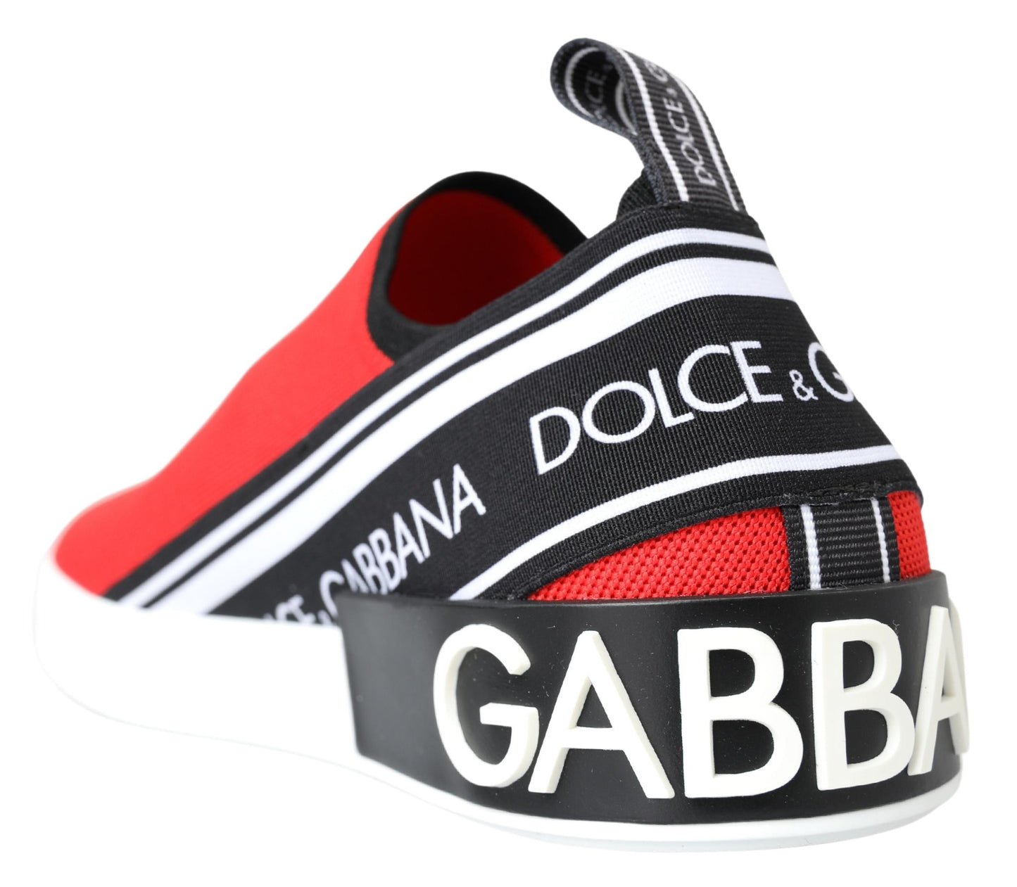 Dolce & Gabbana Red White Flat Sneakers Loafers Shoes