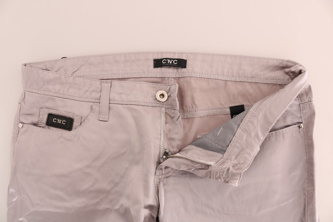 Costume National Beige Cotton Slim Fit Jeans