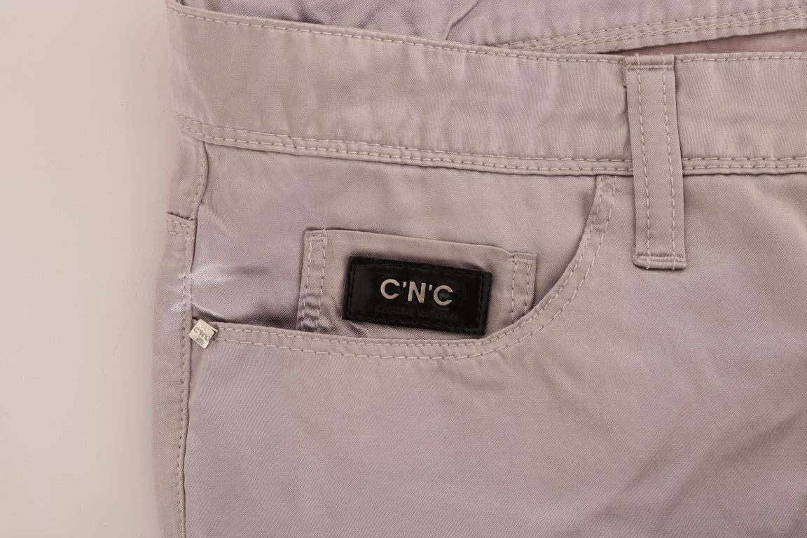 Costume National Beige Cotton Slim Fit Jeans