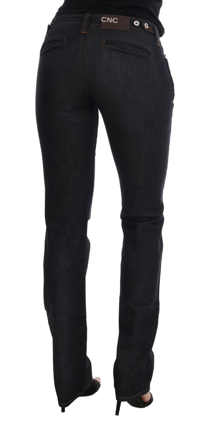 Costume National Dark Blue Cotton Slim Fit Jeans