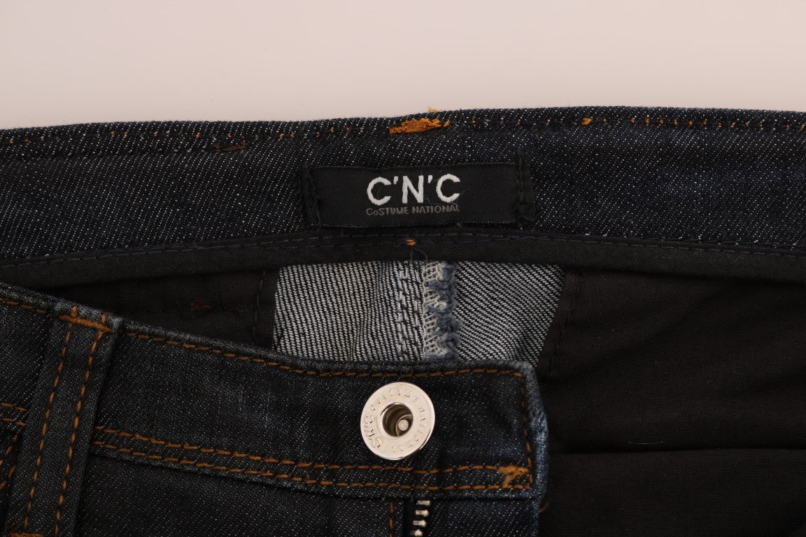 Costume National Dark Blue Cotton Slim Fit Jeans